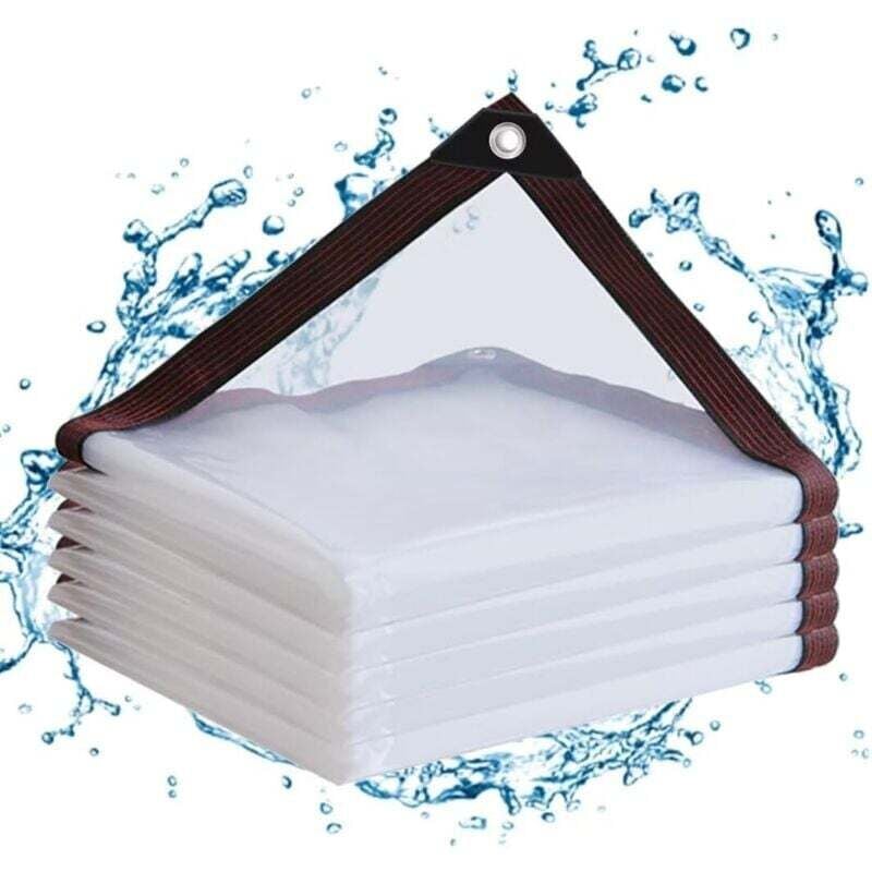 XVX - x 1m transparente pvc wasserdichte Abdeckplane mit Ösen für Balkon, Windschutz, Sandkasten, Outdoor für Gartenmöbel, Kaninchenkäfig,