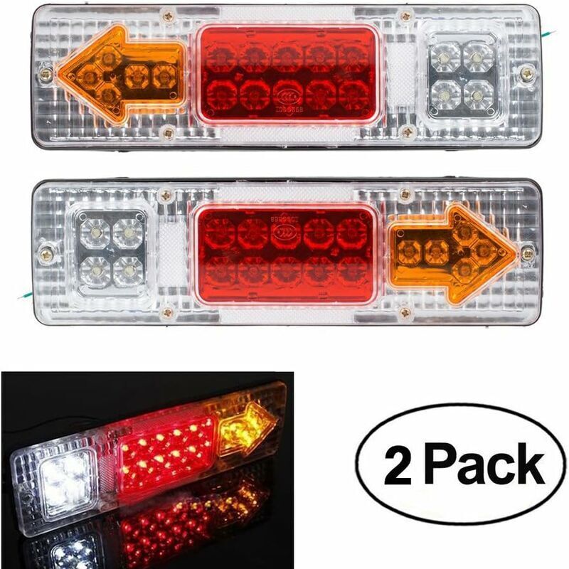 KZQ - x Anhänger-Rücklichter, 19 LEDs, 12 v, Wohnwagen, Auto, hintere Blätter, Stopp, Rückwärts-Bremsanzeige, wasserdichte Pfeile, Fahrzeuglampe