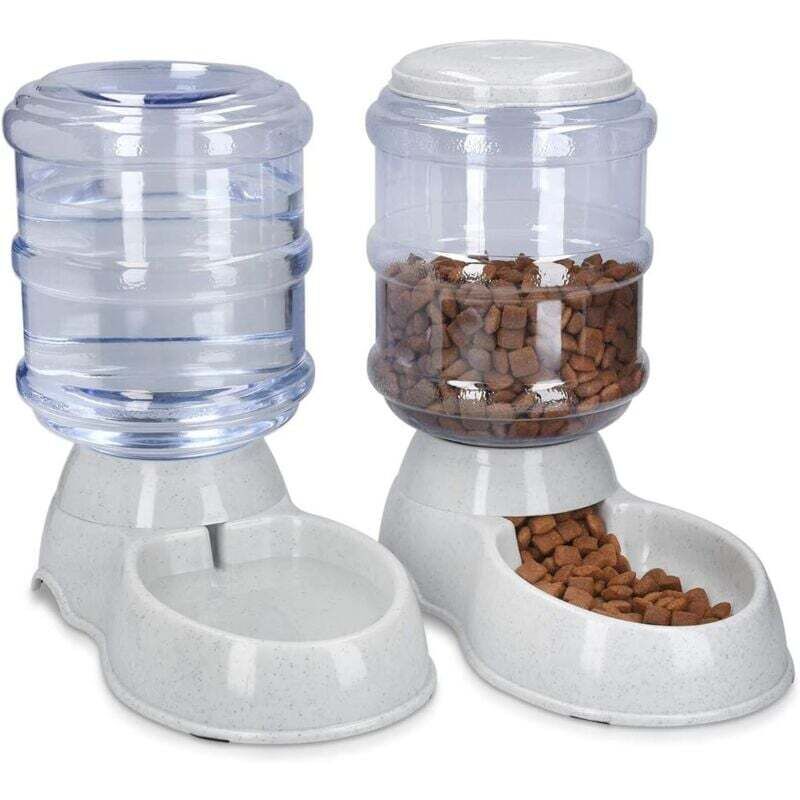 2x Kroketten- und Wasserspender - Zubehör für Katze und Hund - 2x automatischer Futternapf - für Katze, Hund und Kaninchen - Fassungsvermögen 3,8L