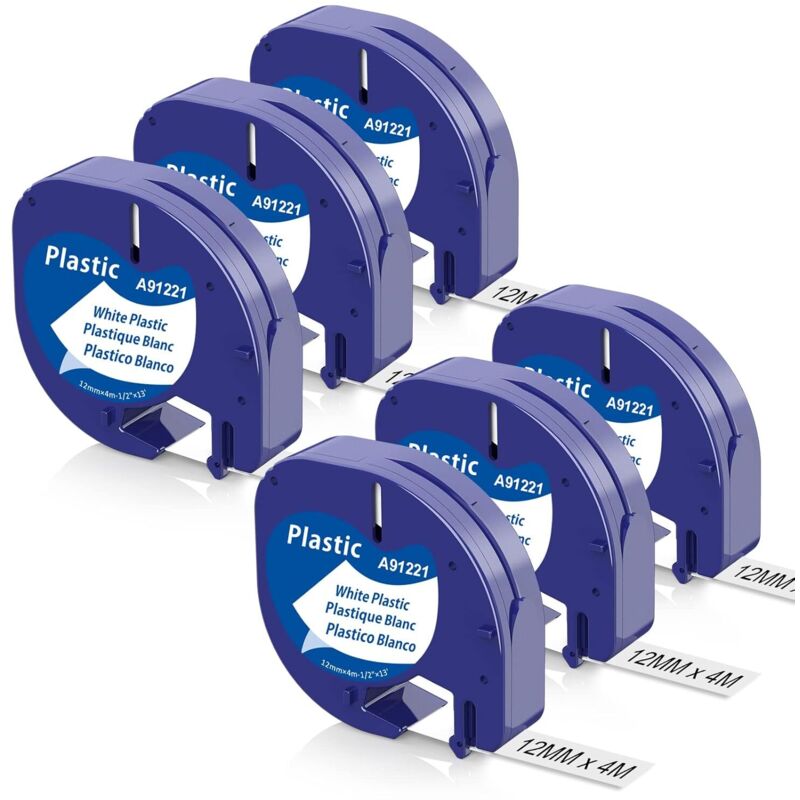 X kompatibles Dymo-Klebeband, 12 mm x 4 m, für Dymo Letratag xr LT-100H LT-100T Letratag 200B Etikettendrucker, Dymo Letratag