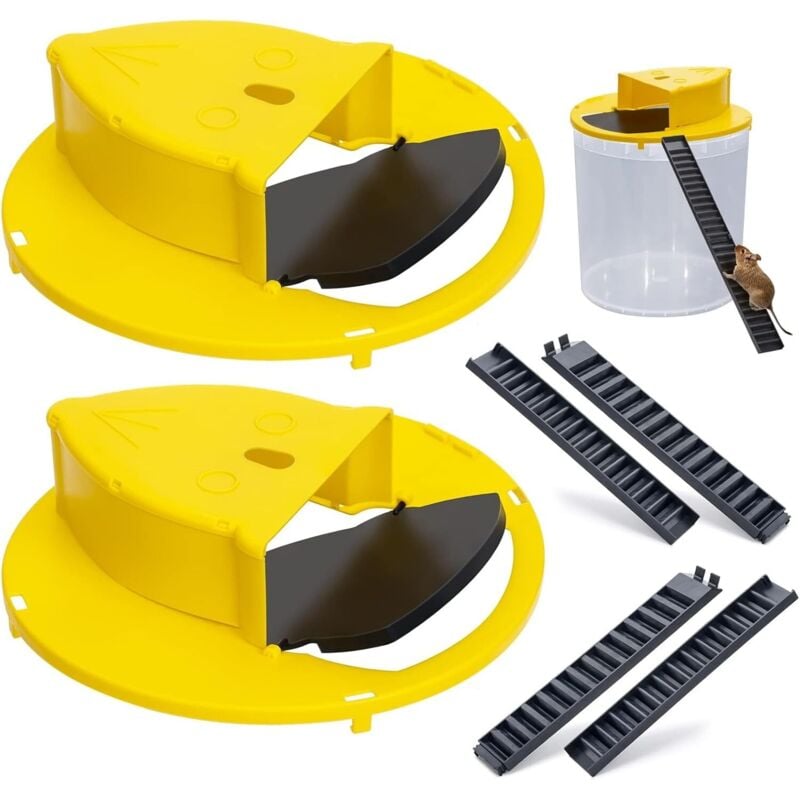 x Lebendfallen aus Kunststoff für Ratten zum gleichzeitigen Fangen mehrerer Mäuse, Mausefalle für den Innen- und Außenbereich, passend für