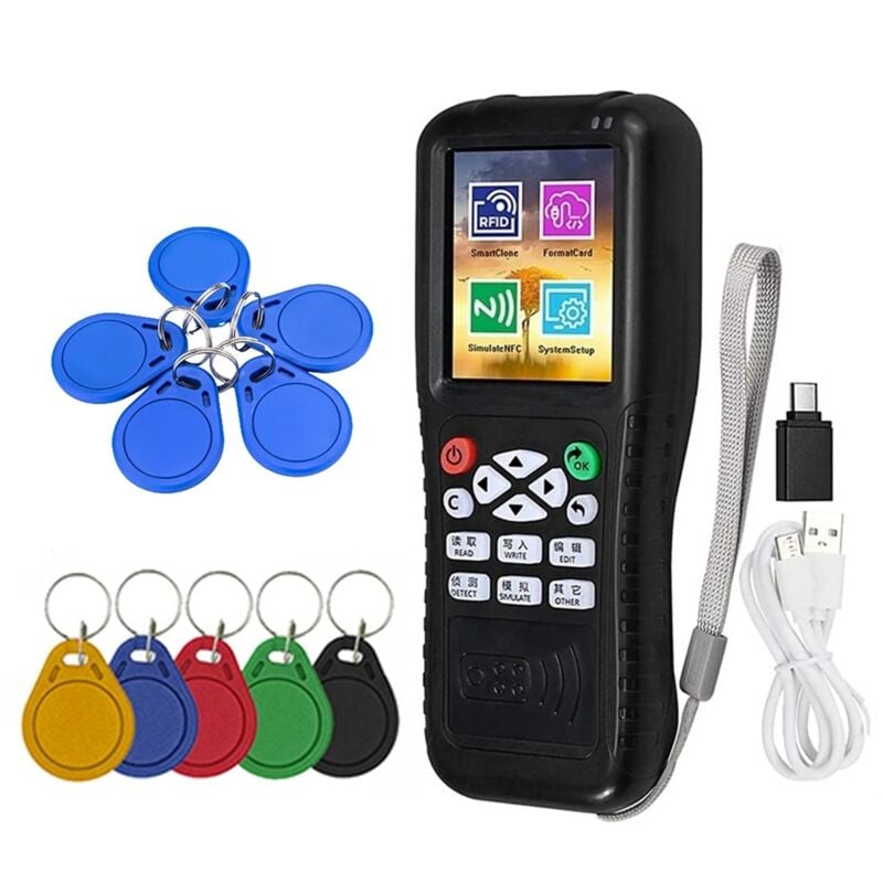 X100 RFID NFC Smart Card Reader Writer + 5 x UID/CUID Schlüsselanhänger