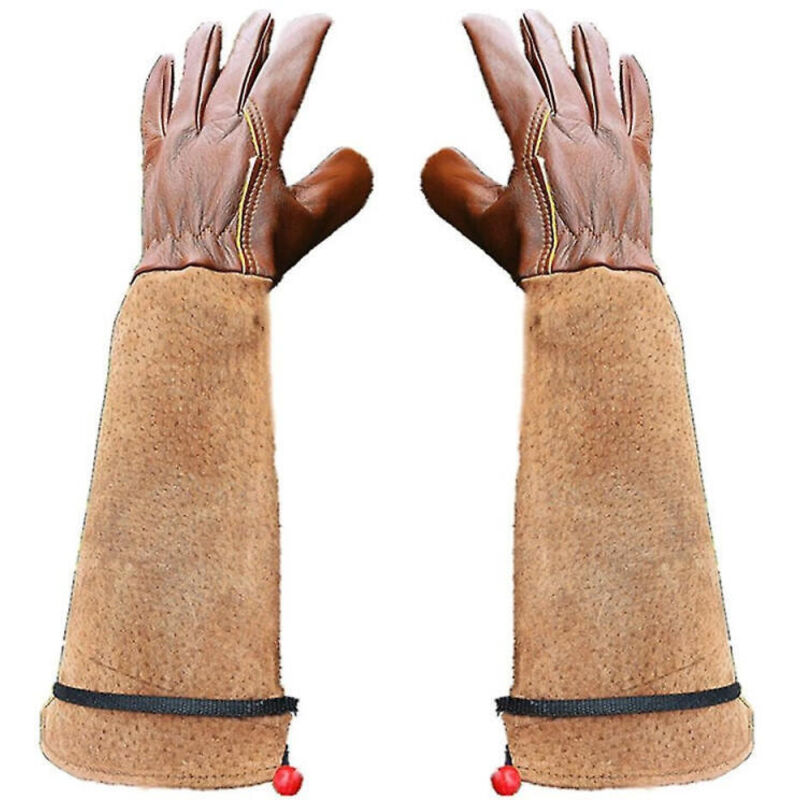 Linghhang - l) 1 Paar Gartenhandschuhe, dornensichere Handschuhe zum Beschneiden von Rosen, Handschuhe aus Schweinsleder und Schaffell mit