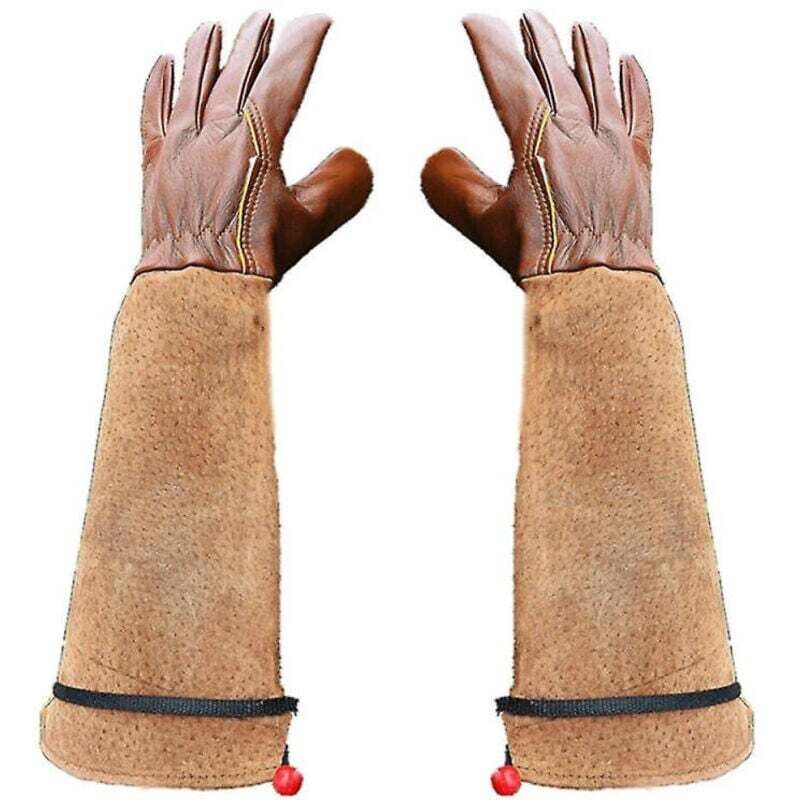 Xl) 1 Paar Gartenhandschuhe, dornensichere Handschuhe für den Rosenschnitt, Handschuhe aus Schweinsleder und Schaffell mit Blumenmuster