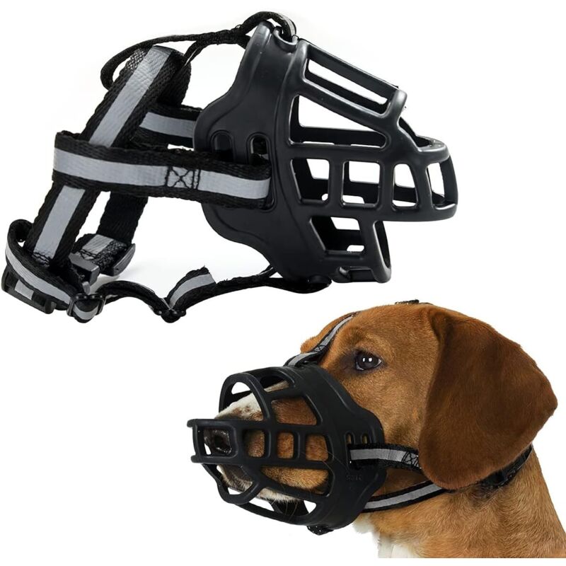 XL Maulkorb für Große Hunde aus Silikon, Biothane Anti-Bellen & Anti-Fressen Hundemaulkorb