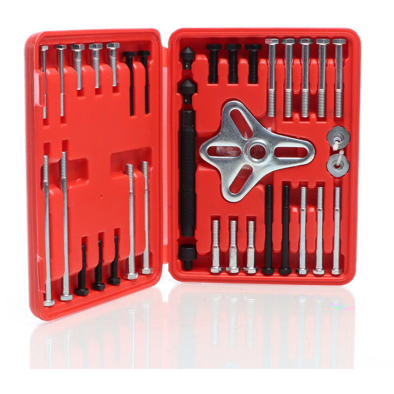 Xpotool - Universal Lenkrad Abzieher Satz 46 teilig, Schwingungsdämpfer aus Stahl, Kurbelwellen Abzieher, Riemenscheiben, Schwungräder
