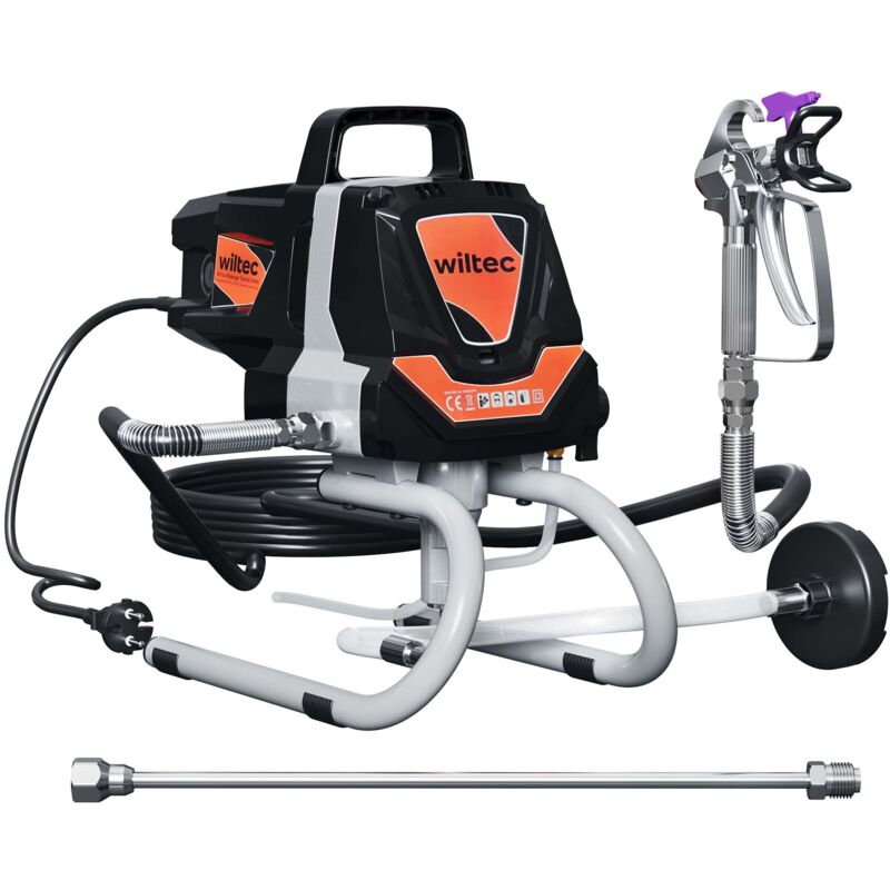 Wiltec - Hochdruck Farbsprühsystem 1010 w, 207 bar, 1,5 l/min, Farbspritzgerät mit Düse und Verlängerungsstange, Farbsprühgerät für Wandfarbe