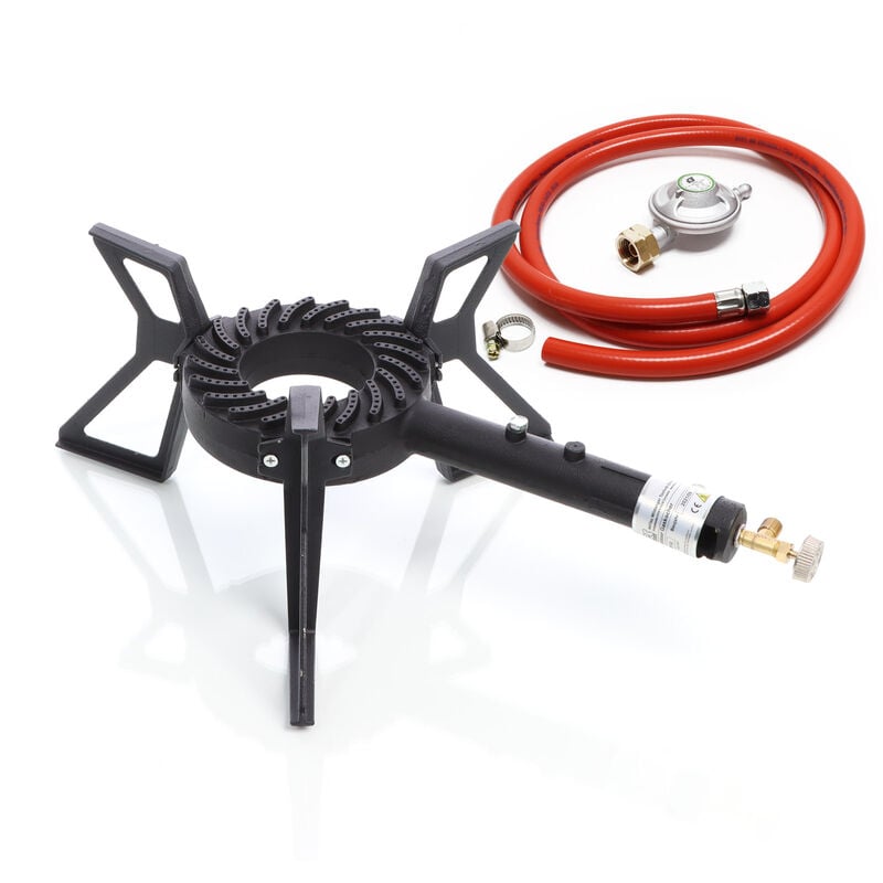 Gaskocher Set max. 8 kW mit Gasdruckregler 28 mbar it und Gasschlauch 1,5 m für Outdoor und Camping Gas Campingkocher - Xpotool