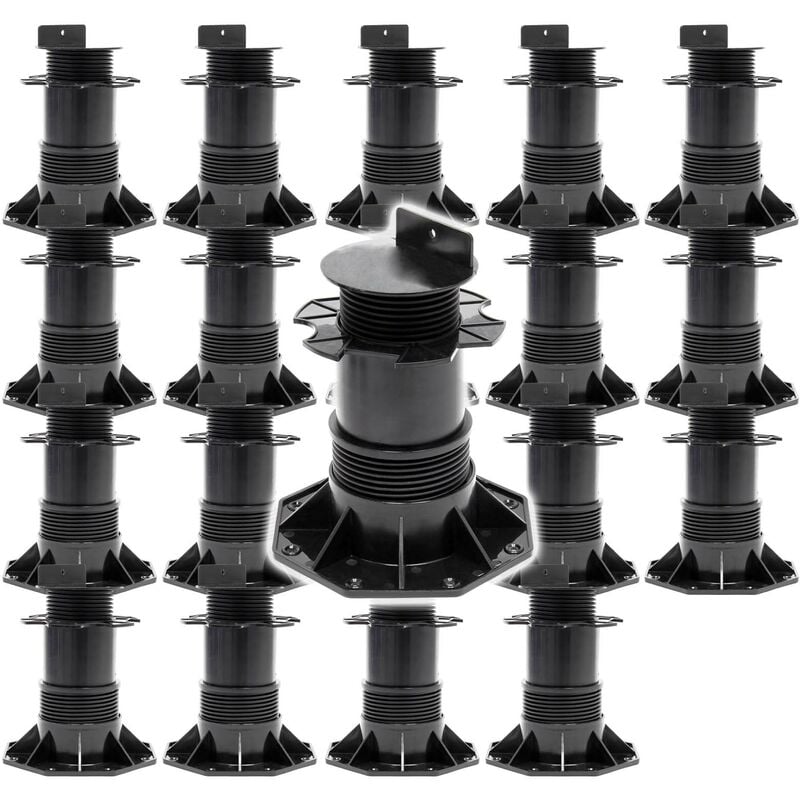 Xpotool - Set 20x Stelzlager für Terrassen, 2700kg, 137-215mm, höhenverstellbare Stellfüße für Terrassendielen, Platten und Planken