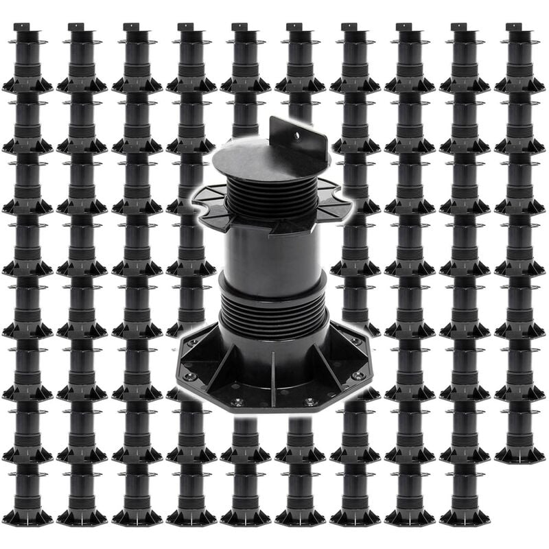 Set 80x Stelzlager für Terrassen, 2700kg, 137-215mm, höhenverstellbare Stellfüße für Terrassendielen, Platten und Planken - Xpotool