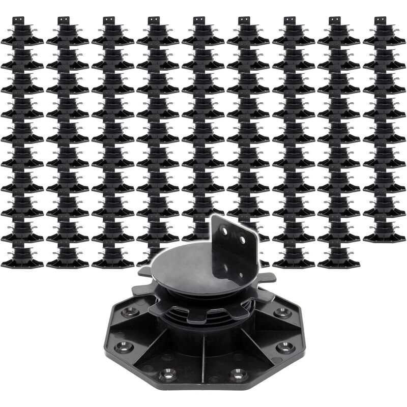 Set 90x Stelzlager für Terrassen, 2700kg, 33-64mm, höhenverstellbare Stellfüße für Terrassendielen, Platten und Planken - Xpotool