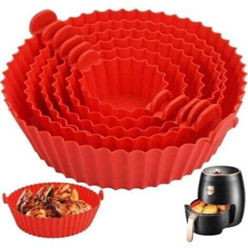 Vtizikl Moule pour Fryer, XU,6 Pièces Silicone Fryer Mould,Panier Réutilisable ,Panier Autocuiseurs,Poêles,Fours Micro-ondes,Moule KZQ - KZQ