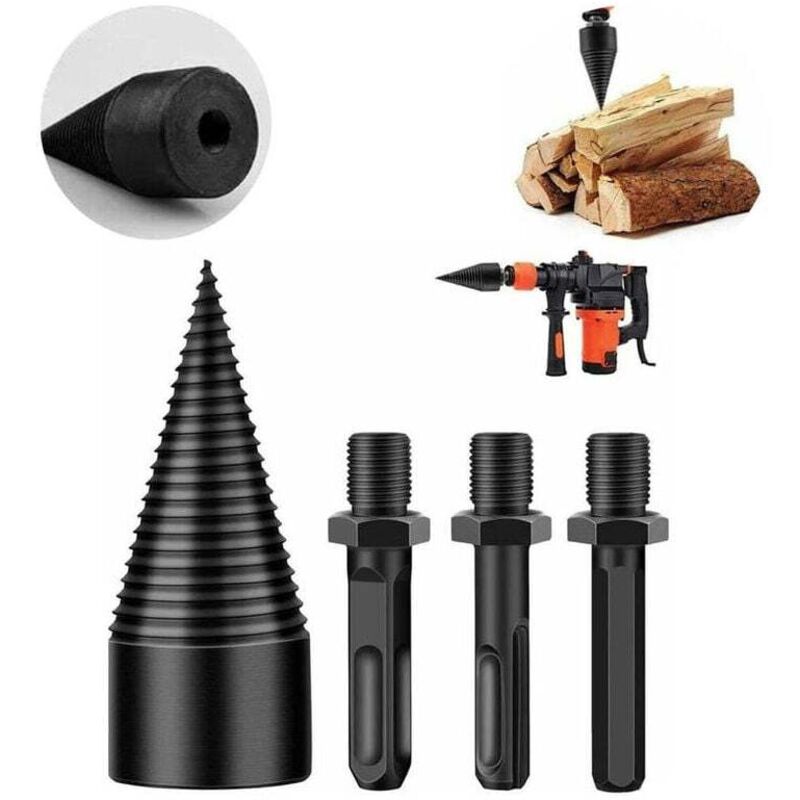 XVX Holzspalter, Holzspalter, Hochleistungs-Bohrkegelschraube, Feuerleiter, Holzspaltkegel, Schraubendreher, Brennholz, Holzschneidewerkzeug mit
