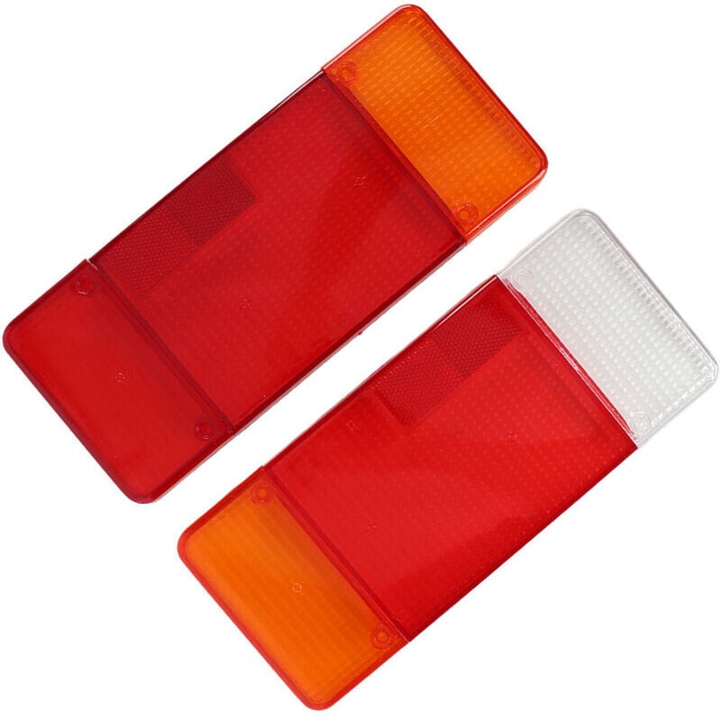 XVX LKW-Rücklichtlinse, Paar LKW-Rücklichtgehäuse, links rechts LKW-Rücklichtlinsenabdeckung Rot Orange Weiß Ersatz für Iveco Euro