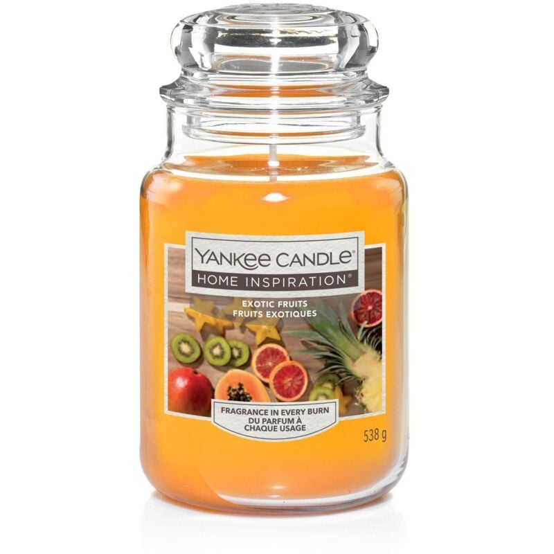Yankee Candle Duftkerze Großes Glas Exotic Fruits 538 g, orange Duft Kerze