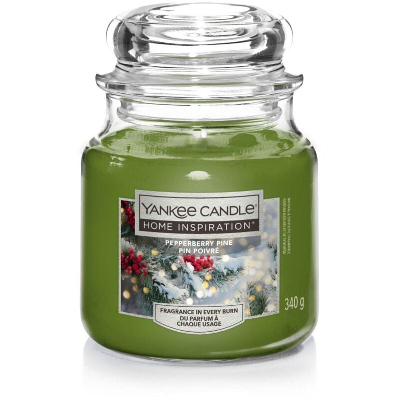 Yankee Candle - Duftkerze Mittleres Glas Pepperberry Pine 340 g, grün Duftkerze