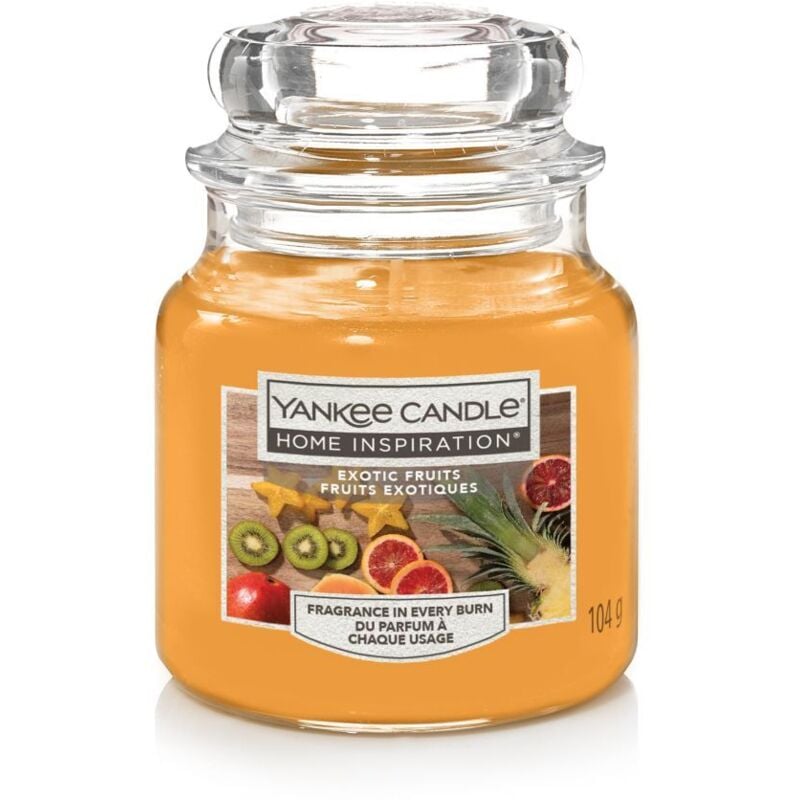 Yankee Candle Duftkerze Kleines Glas Exotic Fruits 104 g, orange Duft Kerze