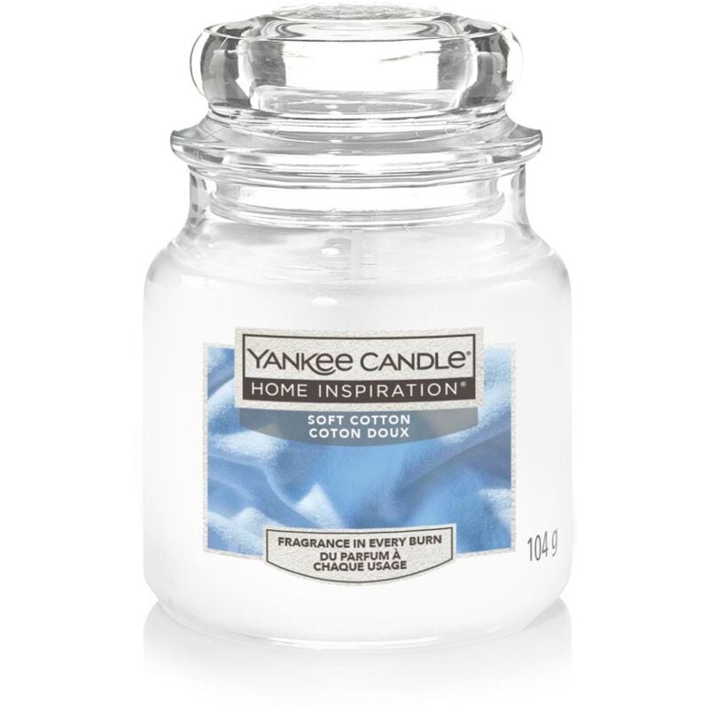 Yankee Candle Duftkerze Kleines Glas Soft Cotton 104g weiß Duft Kerze Duftkerzen