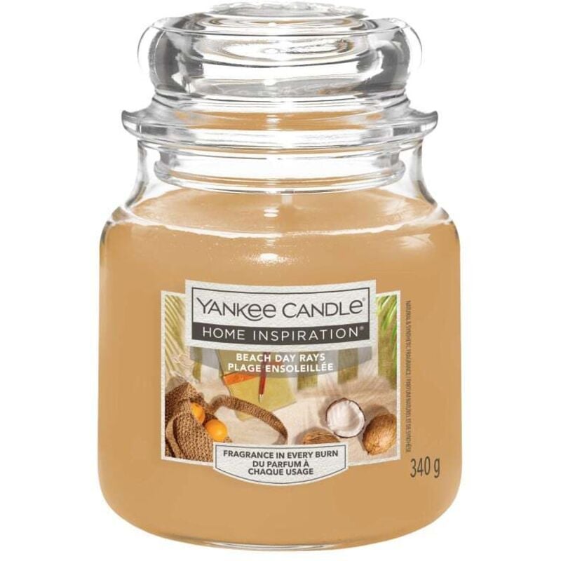 Yankee Candle Duftkerze Mittleres Glas Beach Day Rays 340 g braun Duftkerze