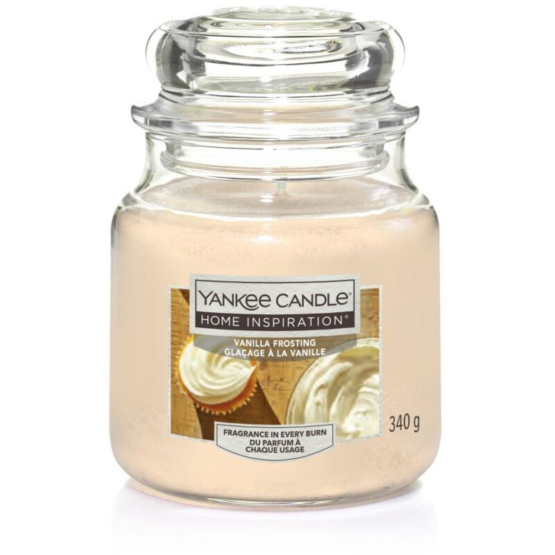 Yankee Candle - Duftkerze Mittleres Glas Vanilla Frosting 340 g, creme Duft Kerze