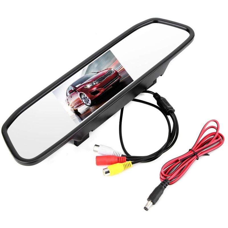 Ej.life - Yctze Rückspiegelmonitor, 4,3-Zoll-Auto-Rückspiegelmonitor hd TFT-LCD-Bildschirm 2 Kanäle Videoeingang für Auto Monitor Rückspiegel Monitor