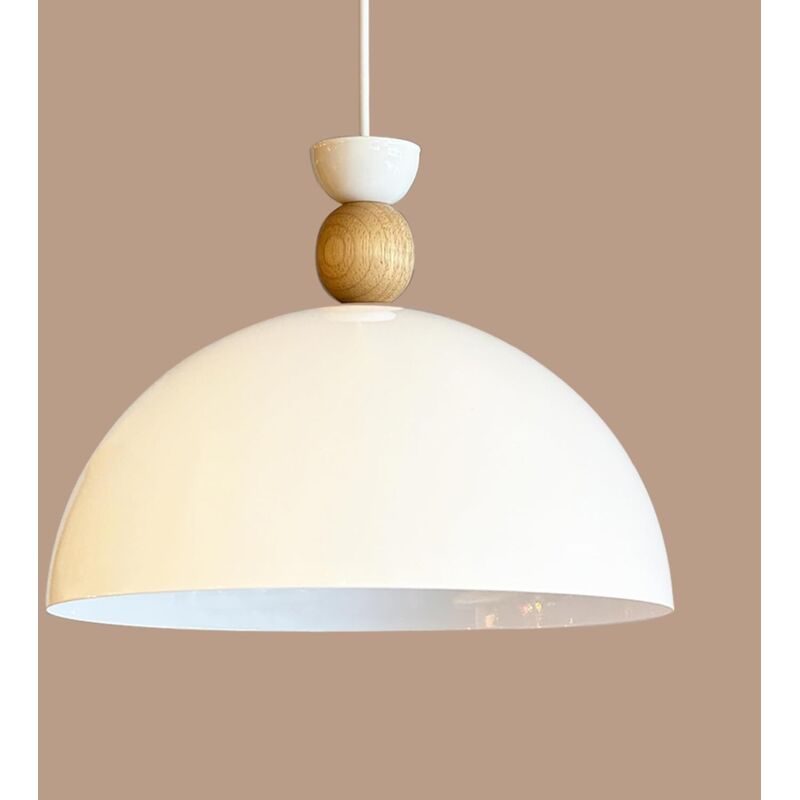 Yimpi Industrielle Pendelleuchte aus Handbemaltem Weiß Metall – Vintage-Kronleuchter E27 Ø30 cm für Wohnzimmer, Schlafzimmer oder Esszimmer