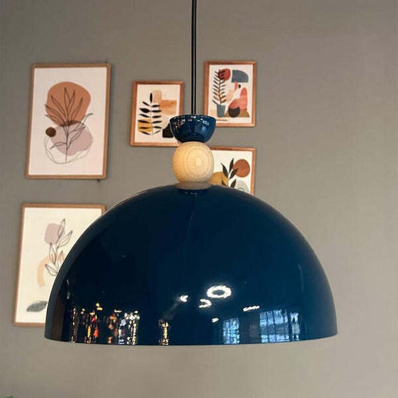 Yimpi Industrielle Pendelleuchte aus Handbemaltem Mitternachtsblau Metall – Vintage-Kronleuchter E27 Ø30 cm für Wohnzimmer, Schlafzimmer oder