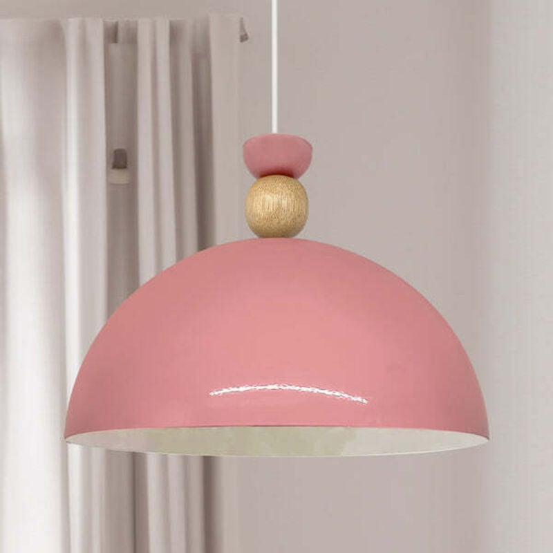 Yimpi Industrielle Pendelleuchte aus Handbemaltem Rosa Metall – Vintage-Kronleuchter E27 Ø30 cm für Wohnzimmer, Schlafzimmer oder Esszimmer