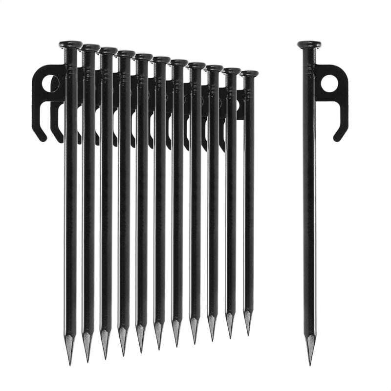 12x Stahl-Zeltheringe - Lange, stabile Heringe für Camping und Outdoor - Ideal für normalen und harten Boden - 20 cm - Ymyny