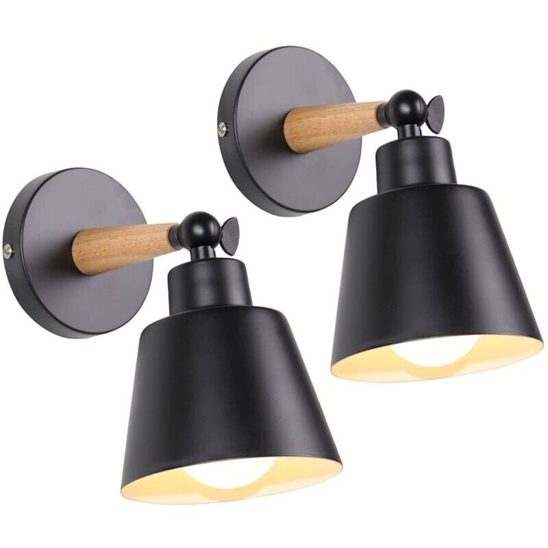 2 Packungen Vintage Industrielle Wandleuchten Deckenlampen E27 Verstellbare Metall Innenwandlampe Retro für Schlafzimmer Küche Restaurant (Kein