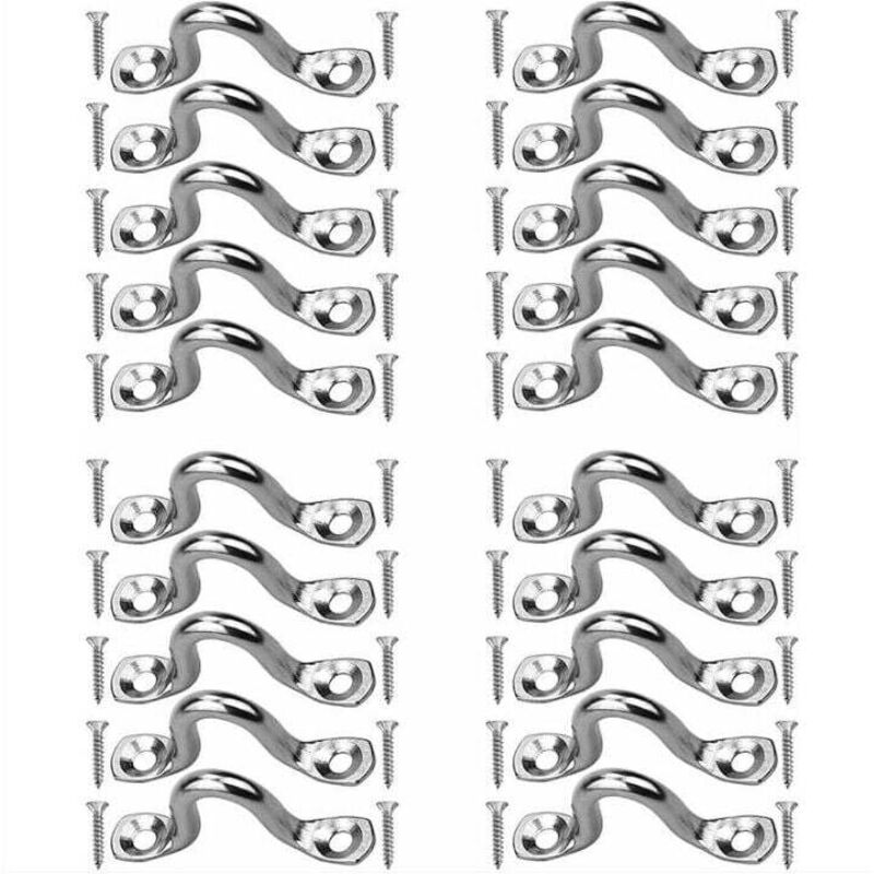 YMYNY -20 Stück Edelstahl-Ösenplatte, Kajak-Deckschnallen, Buckelform, feste Schnalle, Edelstahl-Ösenplatten, mit 40 Stück Schrauben, für
