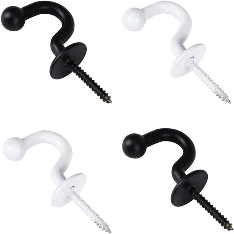 YMYNY 4er-Pack Gardinenhaken, U-förmige Gardinen-Raffhalterhaken, dekorative Wandhaken für Gardinen-Raffhalter, Gardinen