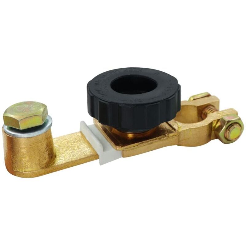 Ymyny - Autobatterie-Trennschalter 12 V-36 v, Material aus reinem Kupfer, universeller Fahrzeugbatterie-Trennschalter mit Knopf (schwarz)