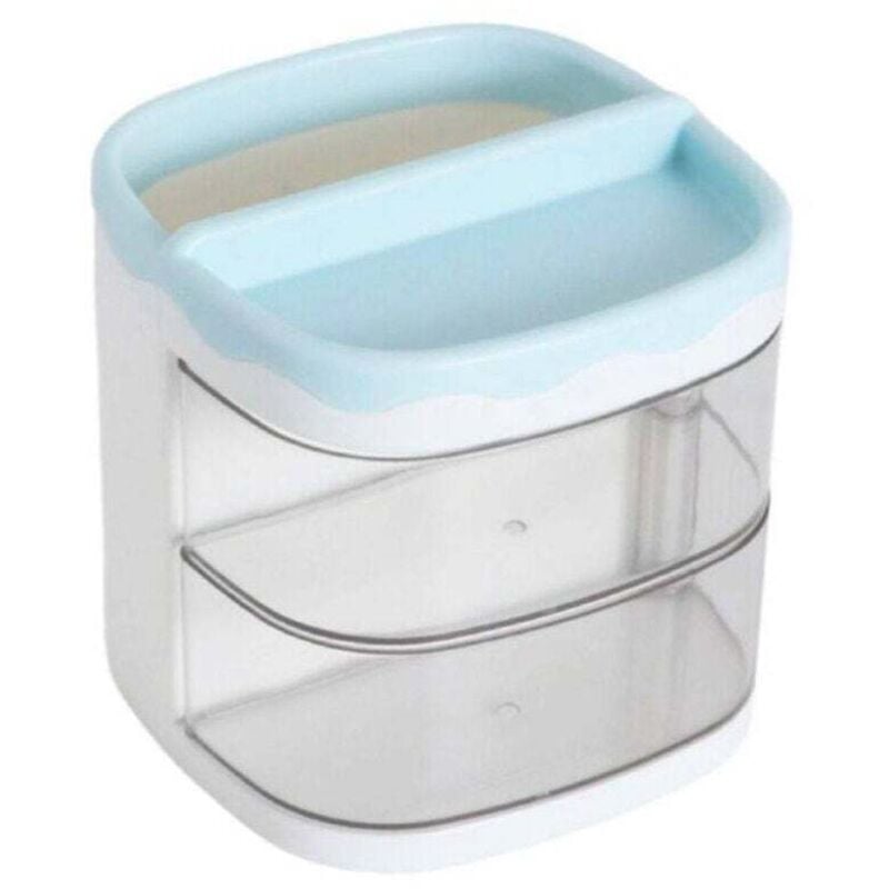 Blauer Organizer mit Schubladen, Schreibtisch-Organizer, Stifte, Make-up, Schreibwaren – - Ymyny