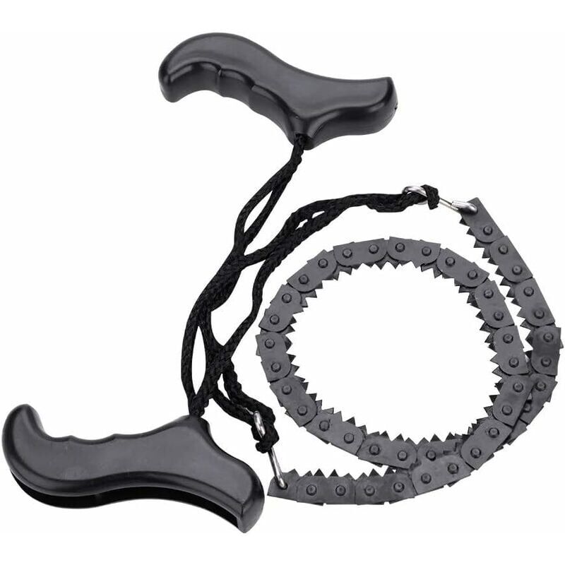 Ymyny - Camping-Taschenkettensäge, Handkettensäge mit Stahlgriffen, Ersatzklinge für Überlebensausrüstung, Camping, Jagd (48 cm)