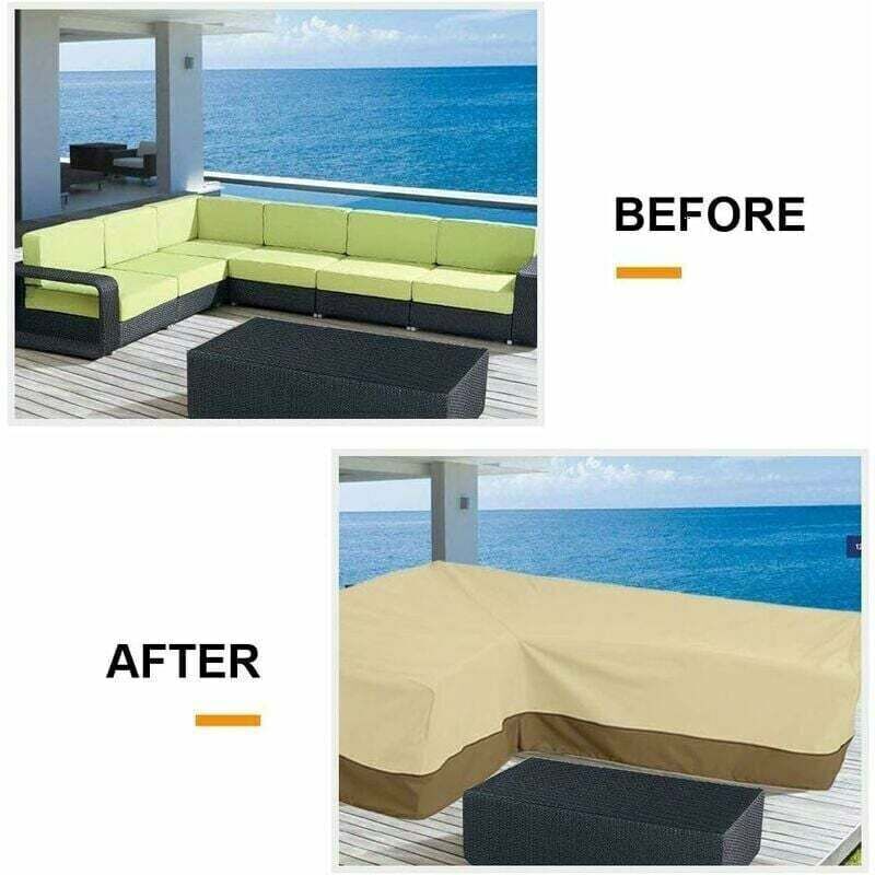 YMYNY Eck-Gartenmöbel-Abdeckung, L-förmige Gartensofa-Abdeckung, wasserdichte Garten-Ecksofa-Abdeckung, Eck-Gartenmöbel-Abdeckung (210D-Links:
