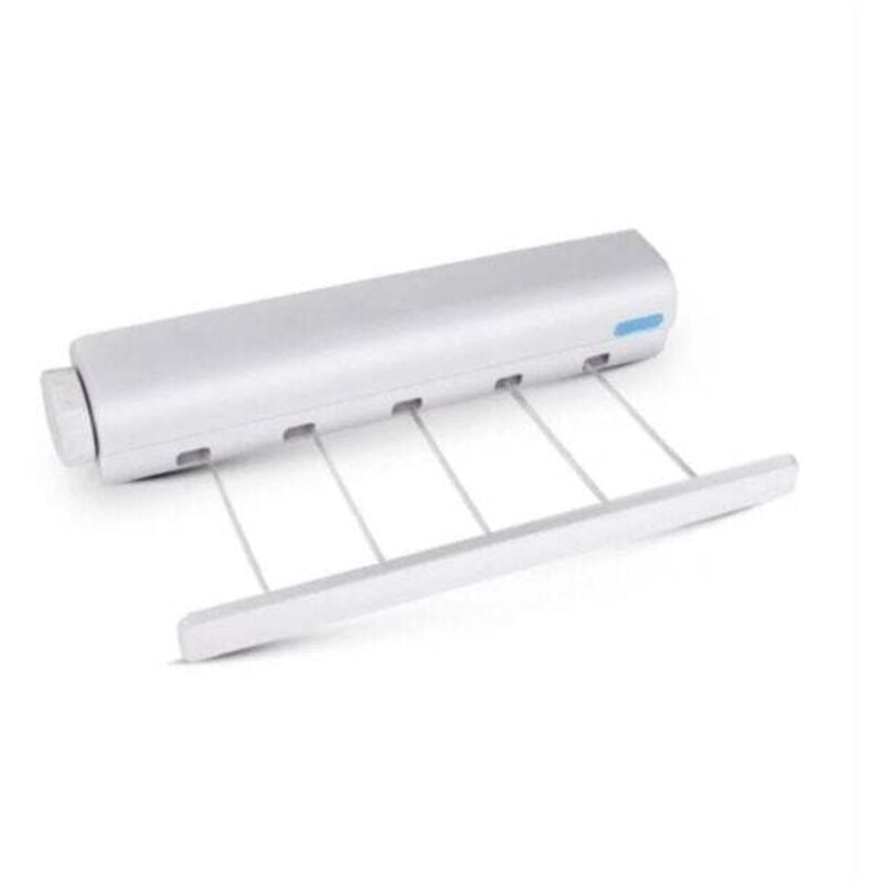 YMYNY Einziehbare Wäscheleine, kompakte, an der Wand montierte, tragbare Wäscheleine für den Innen- und Außenbereich (5 Leinen)