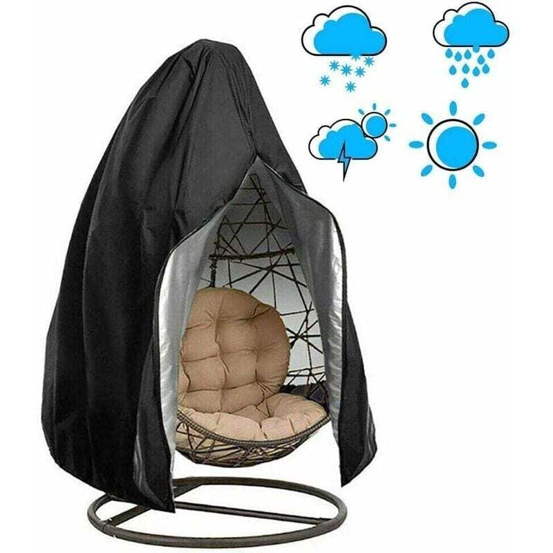 YMYNY Hängesessel-Abdeckung, Hängesessel-Abdeckung, Schutzhülle für Eiersessel, wasserdicht, Abdeckungen für Schaukel-Terrassenmöbel, Schwarz