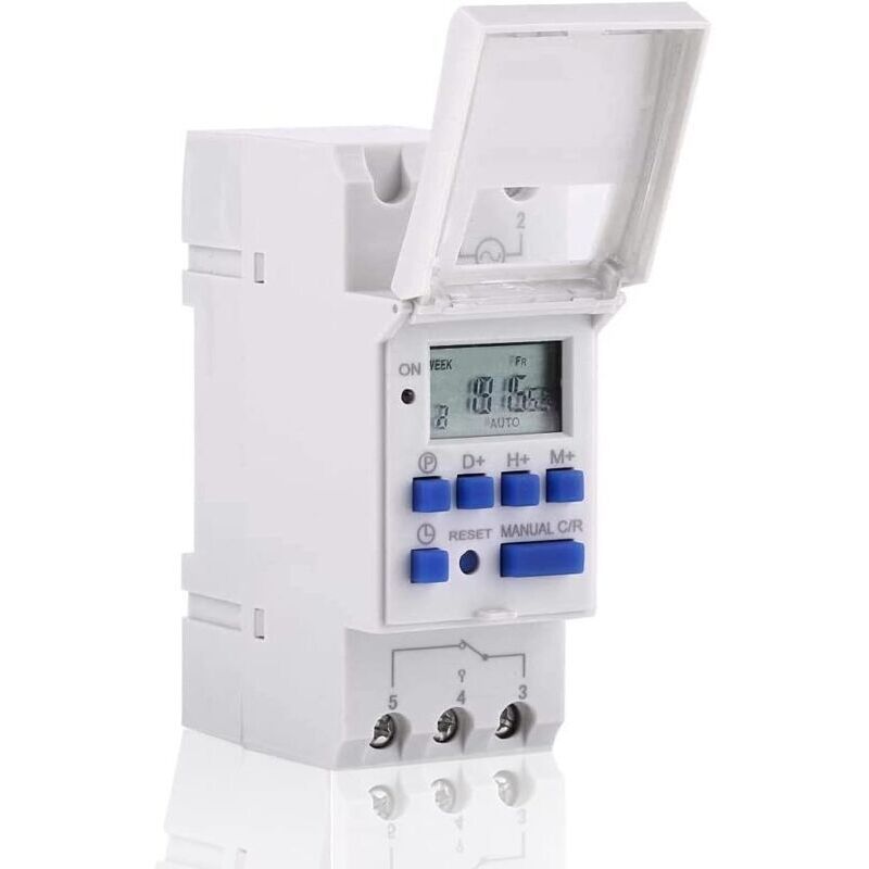 LCD-Digitaltimer, digitaler programmierbarer Timer, LCD-Display, wöchentlich programmierbarer Zeitschalter, Zeitverzögerungsrelais, 16 Ein- und 16