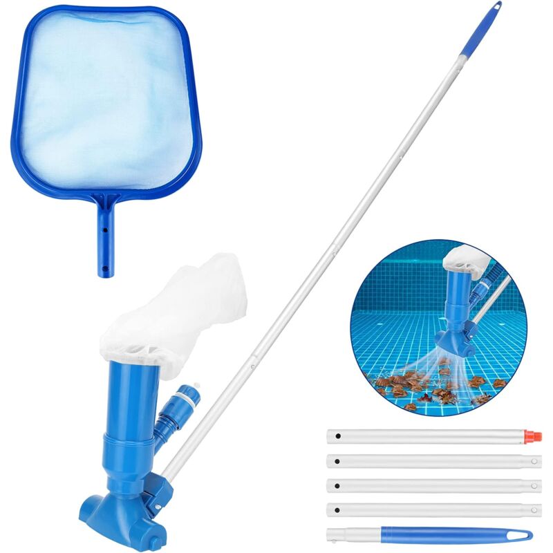 Pool-Staubsauger, Handstaubsauger für Pools mit 5-teiliger Stange, tragbarer Jet-Pool-Staubsauger, für Spa, Teich, Schwimmbecken, Brunnen - Ymyny