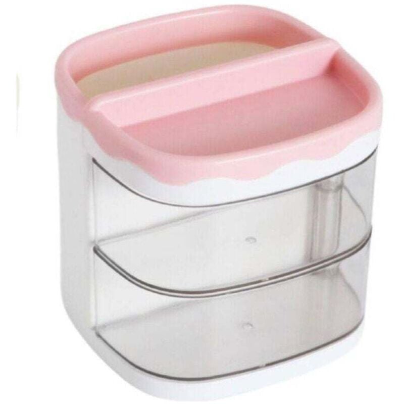 Rosa Organizer mit Schubladen, Schreibtisch-Organizer, Stifte, Make-up, Schreibwaren – - Ymyny
