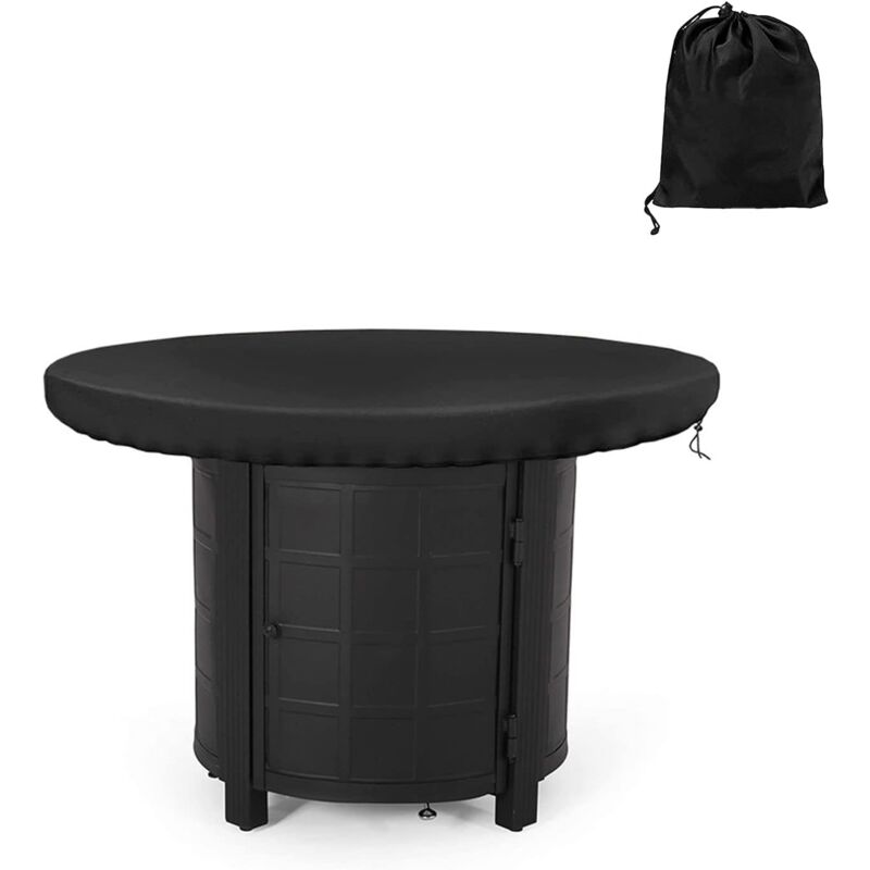 Runde Herdabdeckung, wasserdicht, UV-beständig 420D, geeignet für Herde und Pfannen, Schwarz (Durchmesser 80 cm) - Ymyny