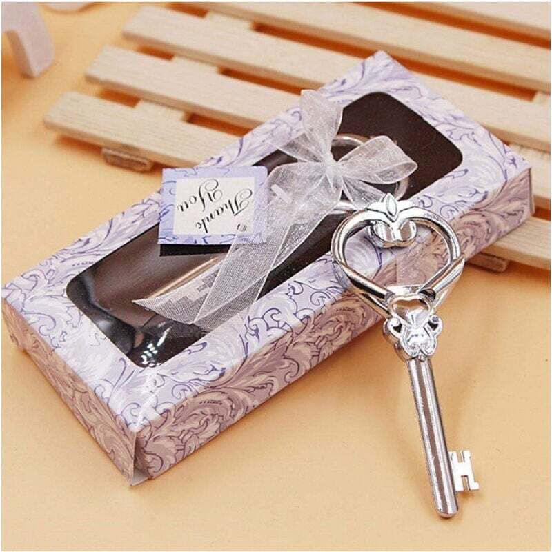 YMYNY - Runder Schlüssel, Flaschenöffner, Box, Tischkarte, Tisch, Hochzeitsgeschenk -