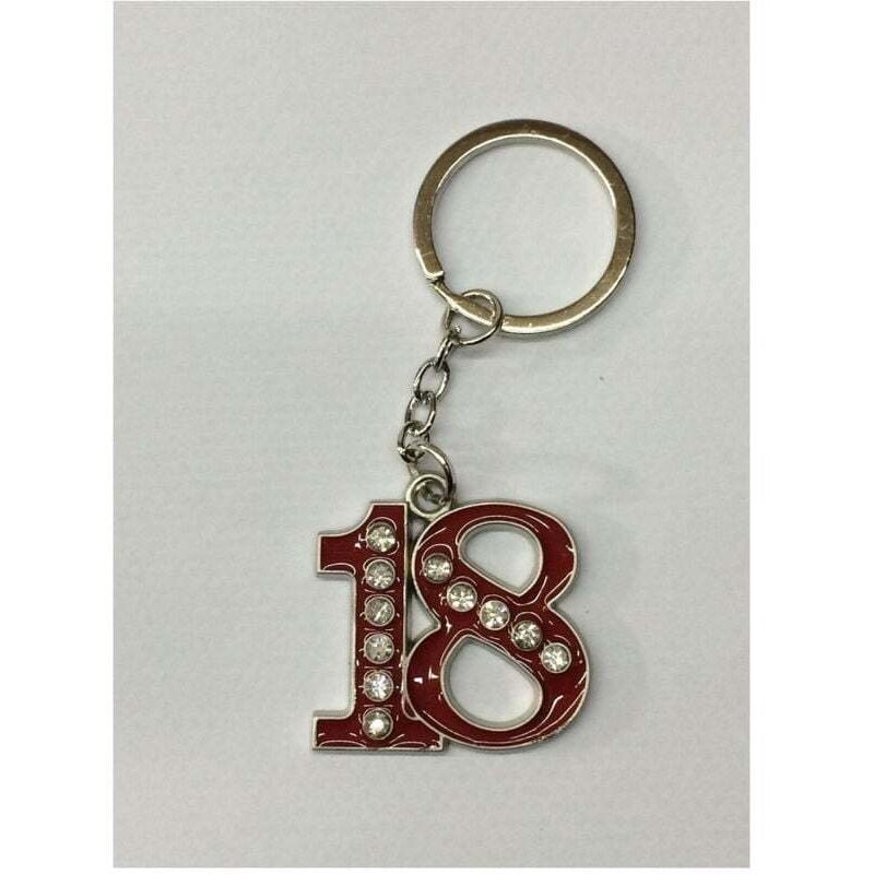 Ymyny - Schlüsselanhänger zum 18. Geburtstag, Party-Gadget, Geschenk zum 18. Geburtstag, Rot