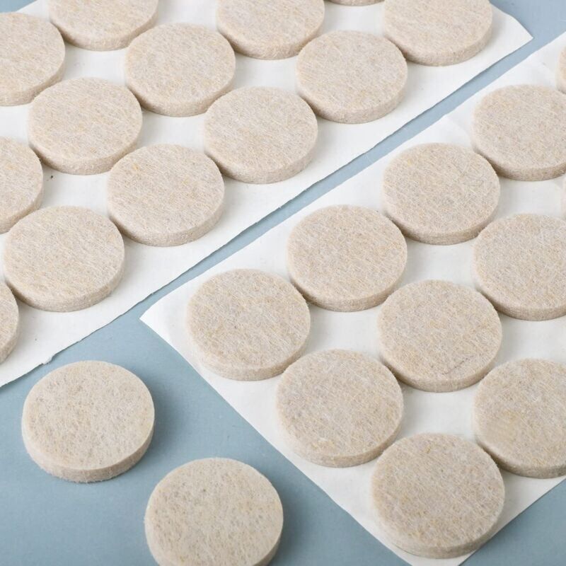 Selbstklebende Filzgleiter, 54 Stück, 5 mm dick, Filz-Stuhlpolster, Bodenschutzkissen für Stuhlbeine, Tische, Möbel, Bodenschutz (rund, 27 mm, Beige)