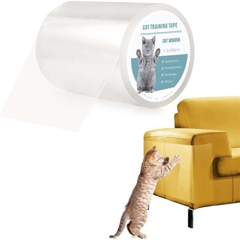 YMYNY Sofaschutz für Katzen, kratzfest, transparent, selbstklebend, unsichtbar, Möbelschutz für Tische (M: 15 x 300 cm)