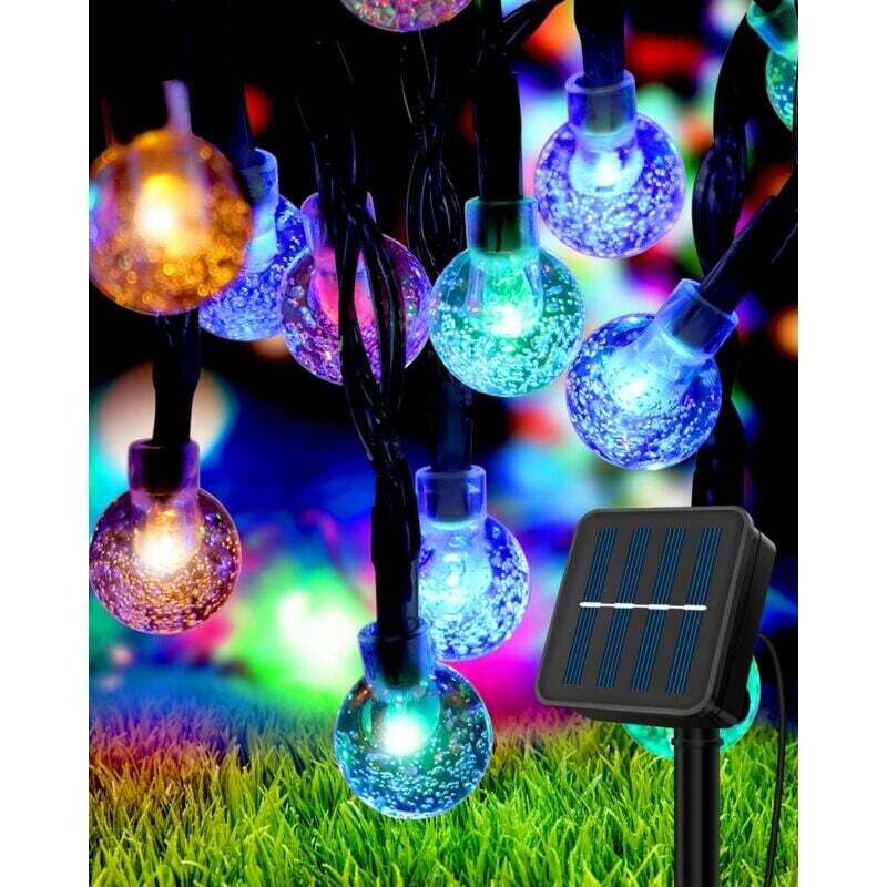 Solar-Lichterkette für draußen, 7 m, 50 LEDs, Solar-Lichterkette für draußen, wasserdicht, IP55, 8 Modi, Solar-Lichterkette für Garten, Bäume,
