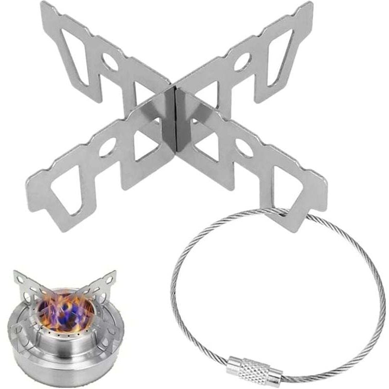 Ymyny - Topflappen aus Edelstahl mit Kreuz, Herd, Kessel, Topf, Zubehör für Campingkocher, Wanderkocher, Gaskocher, Spirituskocher, Kochen im Freien,