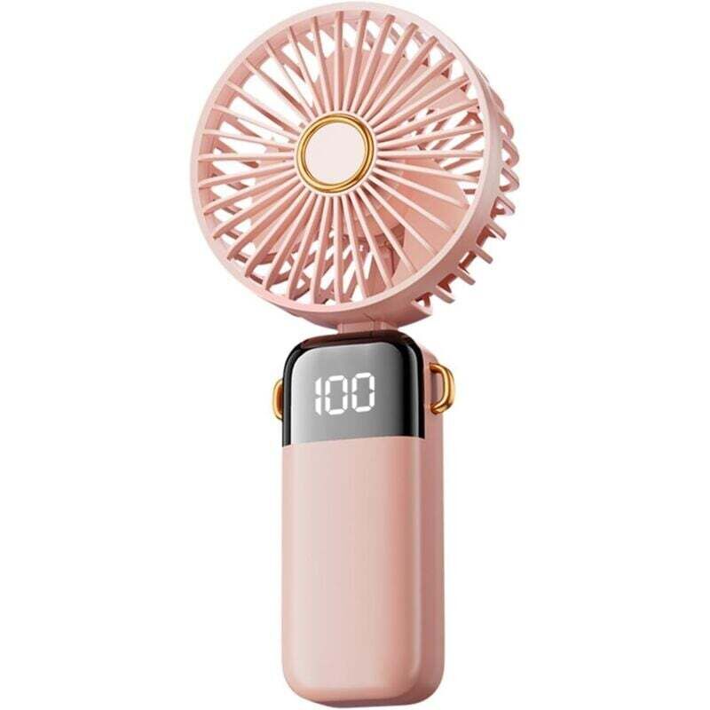 YMYNY Tragbarer elektrischer Mini-Ventilator, tragbarer Eiskühlungs-Tischventilator, Desktop-Ventilator, Hängeventilator für drinnen und draußen,