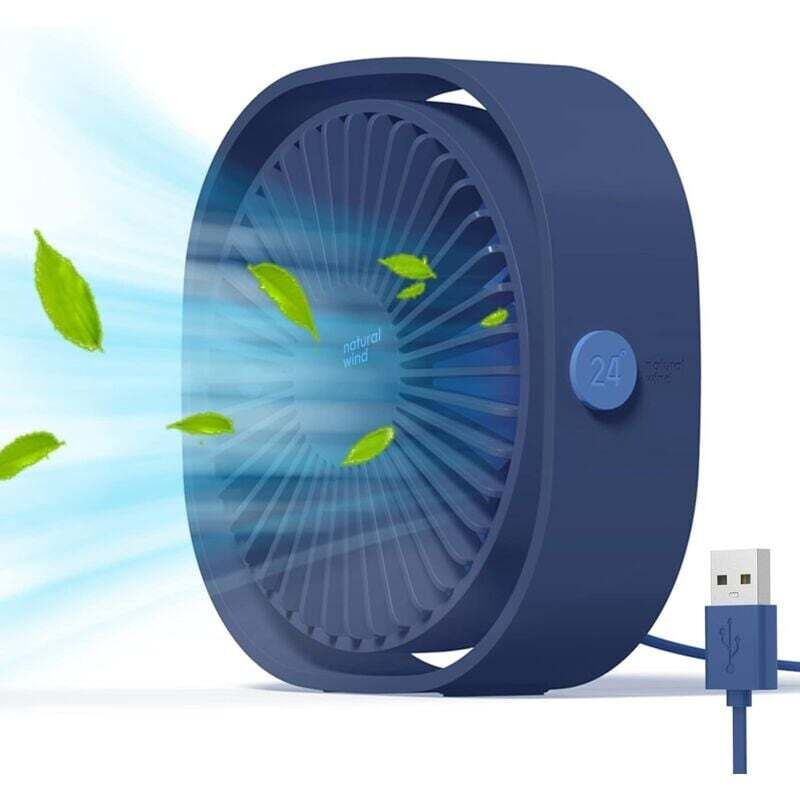 USB-Ventilator, tragbarer Mini-Ventilator, leiser Ventilator, Tischventilator, 3 Geschwindigkeiten einstellbar, USB-betrieben für Zuhause und Büro
